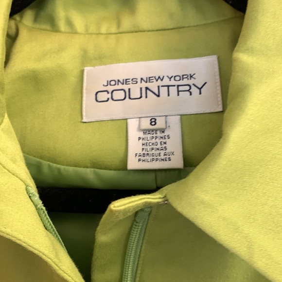 Jones New York Country Women's Lime Green Zip Jacket Size 8 - Picture 2 of 6